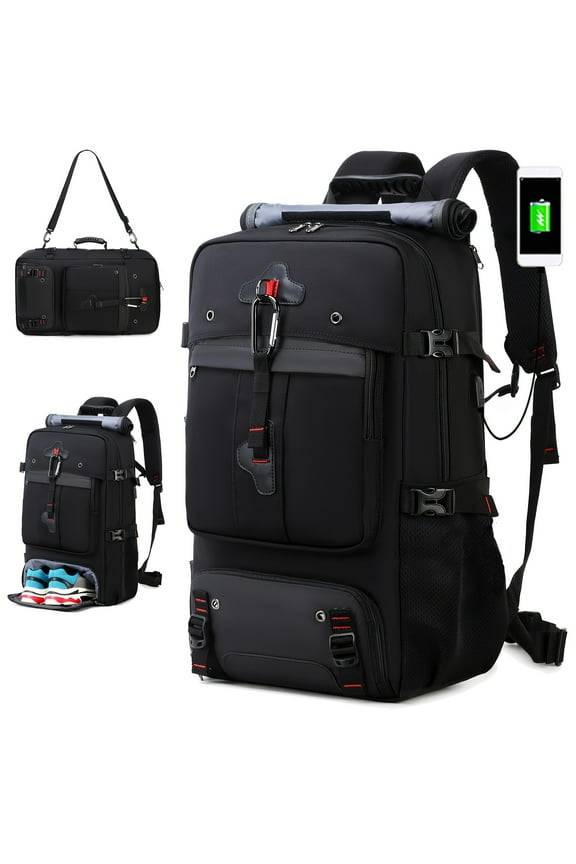 Travel Backpack for Men and Women, Large Carry-On Bag with Shoe Compartment Approved by Airlines, 17-Inch Laptop Backpack, Business Work Gym Weekend Pack