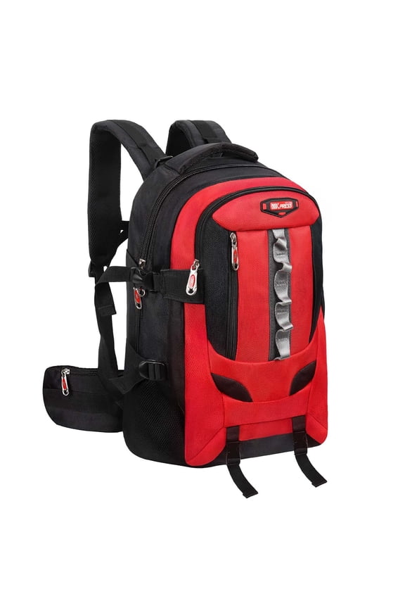 Travel Backpack for Men and Women Water Resistant Multi-Pocket Backpack with Chest Straps for Daily Commute, Climbing, Hiking & Short Trips, Red, 8603