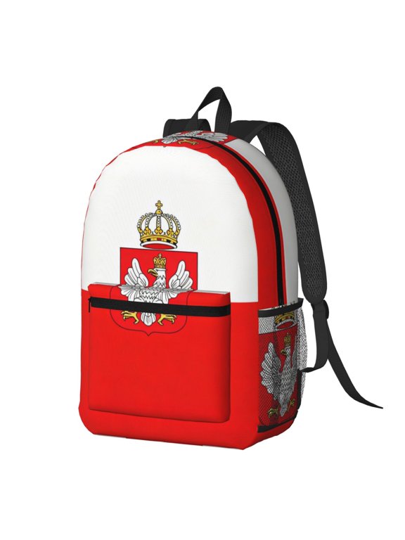 Travel Backpack Polish-Flag 17 Inch Computer Backpack, for Womens Mens