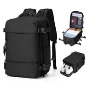 Travel Backpack Simple Durable Carry On Backpack with Shoe Compartment, Personal Item Travel Bag Flight Approved, Water Resistant Laptop Backpack for Women Men 
