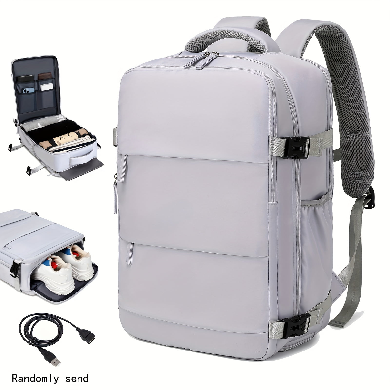 3 In 1 Expandable Luggage Bag Travel Backpack With Shoes Compartment, Expandable Luggage Bag, Large