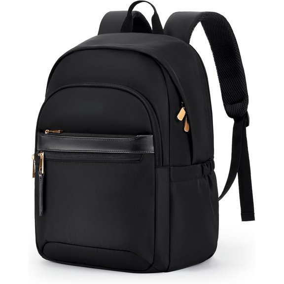 Travel Backpack for Women, 15.6 Inch Stylish Laptop Backpack, Computer Bag for College Work Daily, Water-Resistant Casual Daypack with USB Port, Black