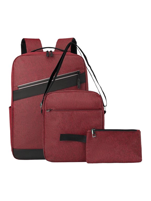 Travel Backpack for Women, 40L Carry on Backpack with 3 Packing Bags, 17 Inch Water Resistant Luggage Computer Daypack Weekender Overnight Bag for Men & Women, Red