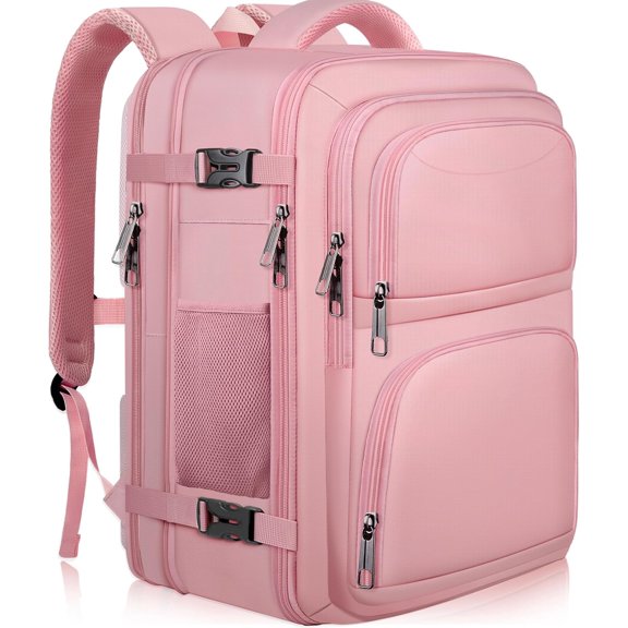 Travel Backpack for Women, 52L Carry Backpack, Expandable Travel Bag, 18.4 Inch TSA Flight Approved Luggage Personal Item Size with USB, Teacher Business Daypack,