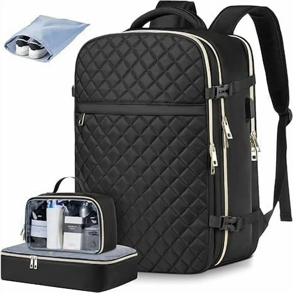 Travel Backpack for Women, Carry On Backpack Airline Approved with 3 Packing Cubes,Laptop Backpack with USB Charging Port, Casual Daypack for Weekender Business