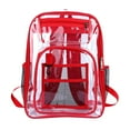 thumbnail image 1 of Travel Backpack for Women Heavy Duty Clear with Large Laptop Compartment 16.9x12.6x5.9 Inch, Plastic Bookbags for Stadium Security & Sporting, Black Backpack for School, 1 of 3