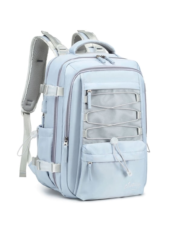 Travel Backpack for Women Men 15.6 Inch Laptop Backpacks with USB Port Carry on Bag Airline Approved Large College School Bookbags Waterproof Work Business Sport Rucksack Casual Daypack (Blue)