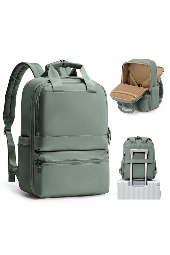 Travel Backpack for Women Men, Airline Approved Carry-On Bags for Airplanes, Green Laptop Personal Item Backpack for Traveling College on Airplane