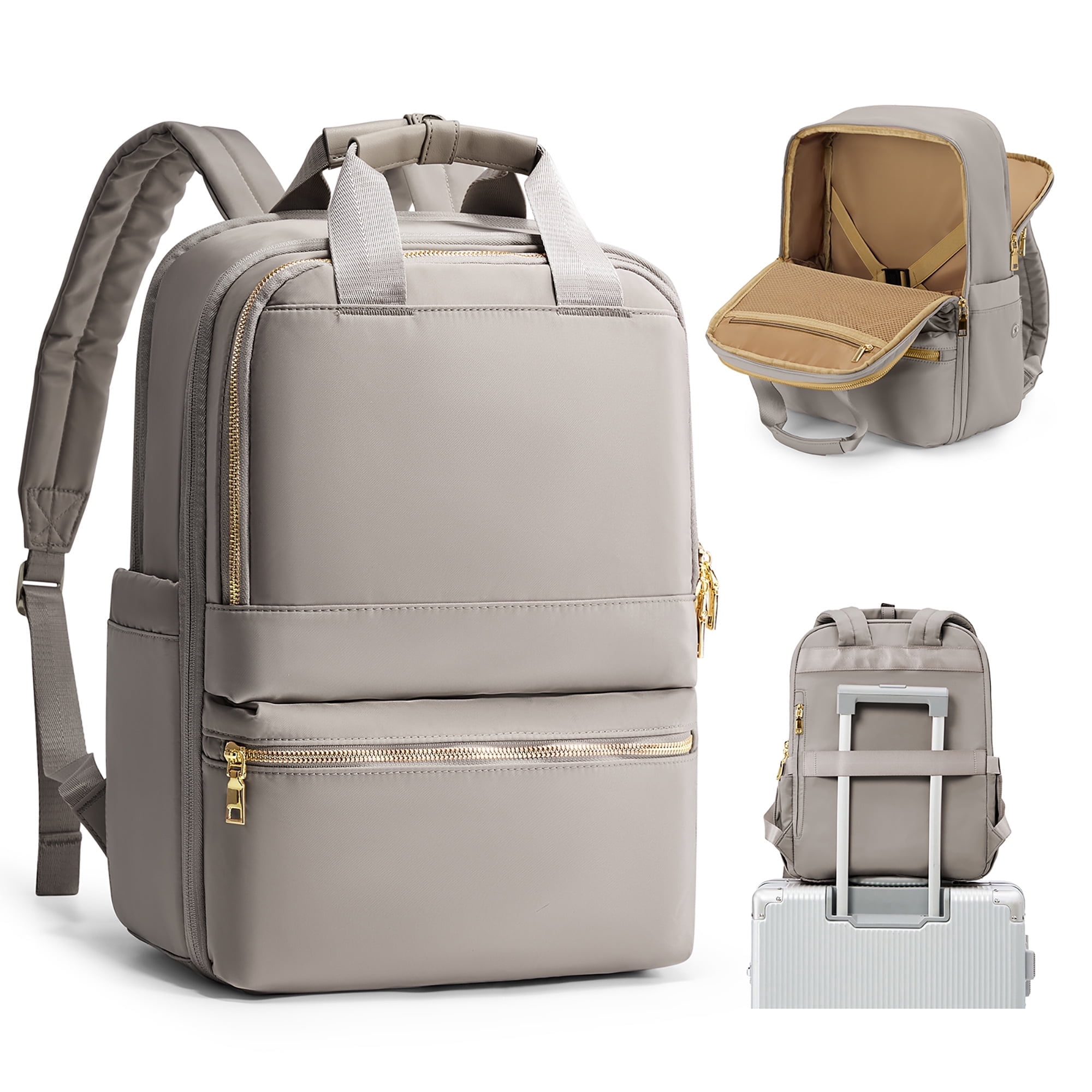 Travel Backpack For Women Men Airline Approved Carry On Bags For Airplanes Khaki Laptop Backpack Personal Item Backpack For Traveling On Airplane College Backpack With Laptop Compartment