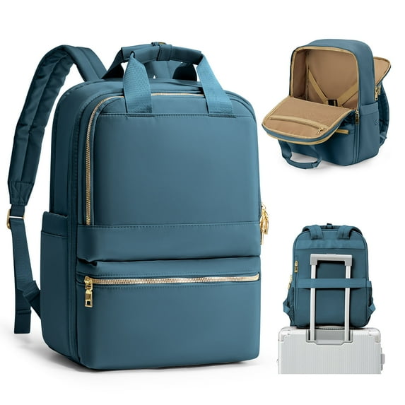 Travel Backpack For Women Men Airline Approved Carry On Bags For Airplanes Peacock Blue Laptop Backpack Personal Item Backpack For Traveling On Airplane College Backpack With Laptop Compartment