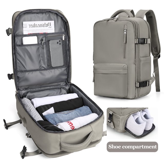 Airline Approved Travel Backpack, Waterproof, Shoe Compartment, USB
