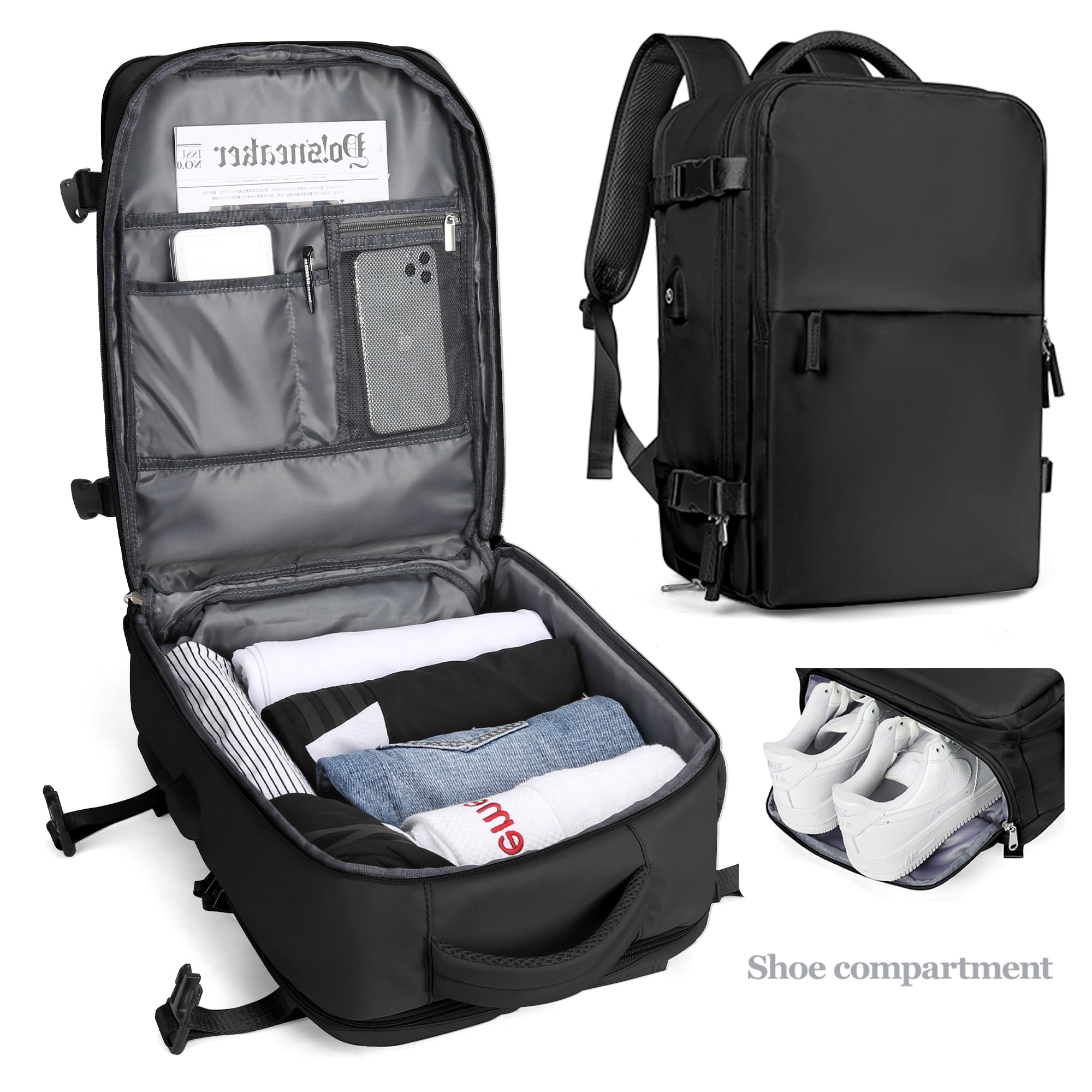 Travel Backpack for Women and Men Carry on Backpack with Shoe