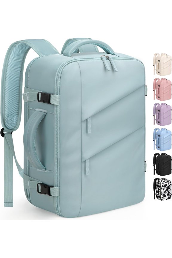 Travel Backpack for Women Men Laptop Backpack Flight Approved Carry Backpack Overnight Weekender Bag College Bookbag for Business, Work, Traveling Fits 17 '' Laptop,Lake Blue