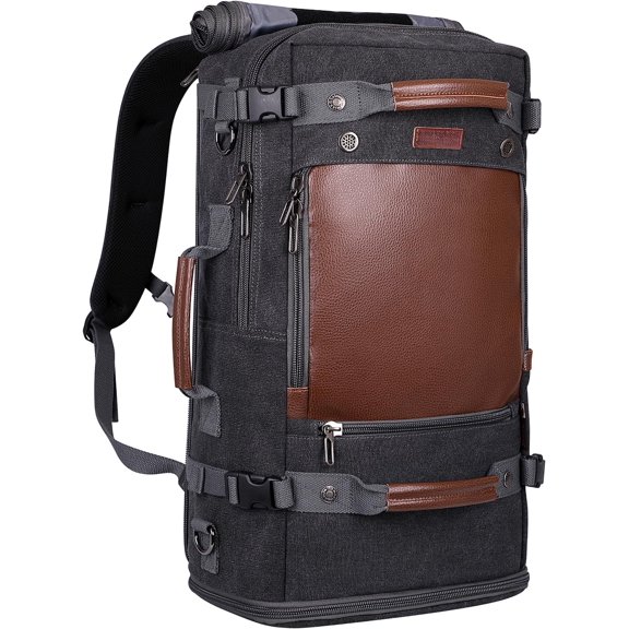 Travel Backpack for Men Women Carry Luggage Backpack Canvas Rucksack Duffel bag with Shoe Compartment(A2021 big size black)