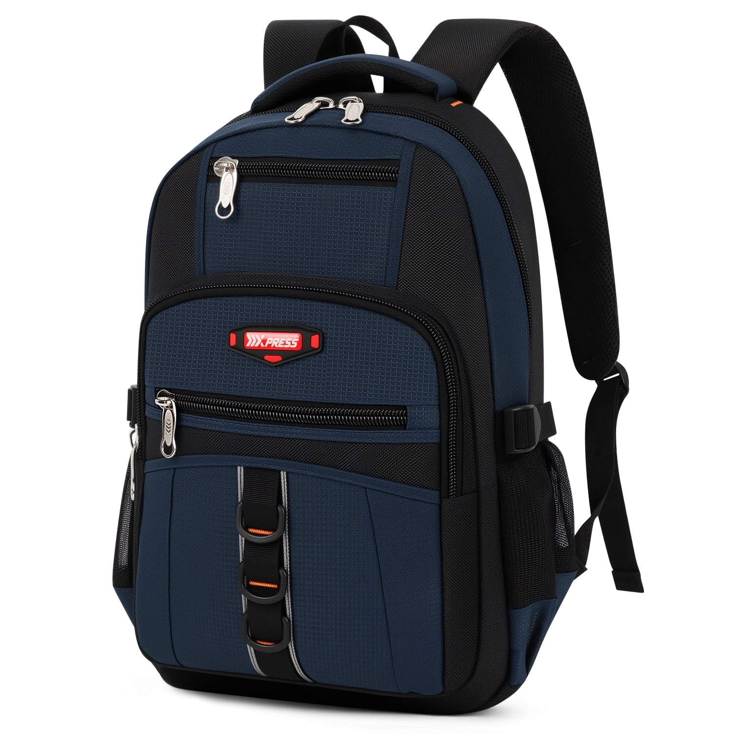 Travel Backpack for Men Women Water-resistant Multi-Pocket Bag Lighweight Casual Work Hiking Daypack School Bookbag, Navy, BP8017