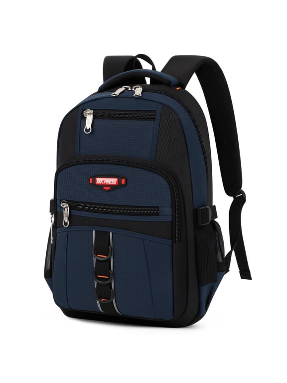 Travel Backpack for Men Women Water-resistant Multi-Pocket Bag Lighweight Casual Work Hiking Daypack School Bookbag, Navy, BP8017