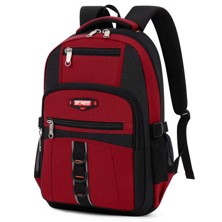 backpack for traveling walmart Travel Backpack for Men Women Water-resistant Multi-Pocket Bag Lighweight  Casual Work Hiking Daypack School Bookbag, Red, BP8017