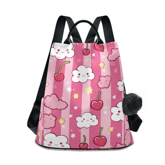 Travel Backpack for Women Large Capacity College Bags Multi-pocket Casual Daypacks 15 Inch Hand Drawn Whale Stars Clouds Cherries Star