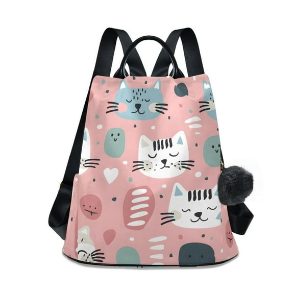Travel Backpack for Women Large Capacity College Bags Multi-pocket Casual Daypacks 15 Inch Hand Drawn Whale Stars Hand Drawn Cute Cat