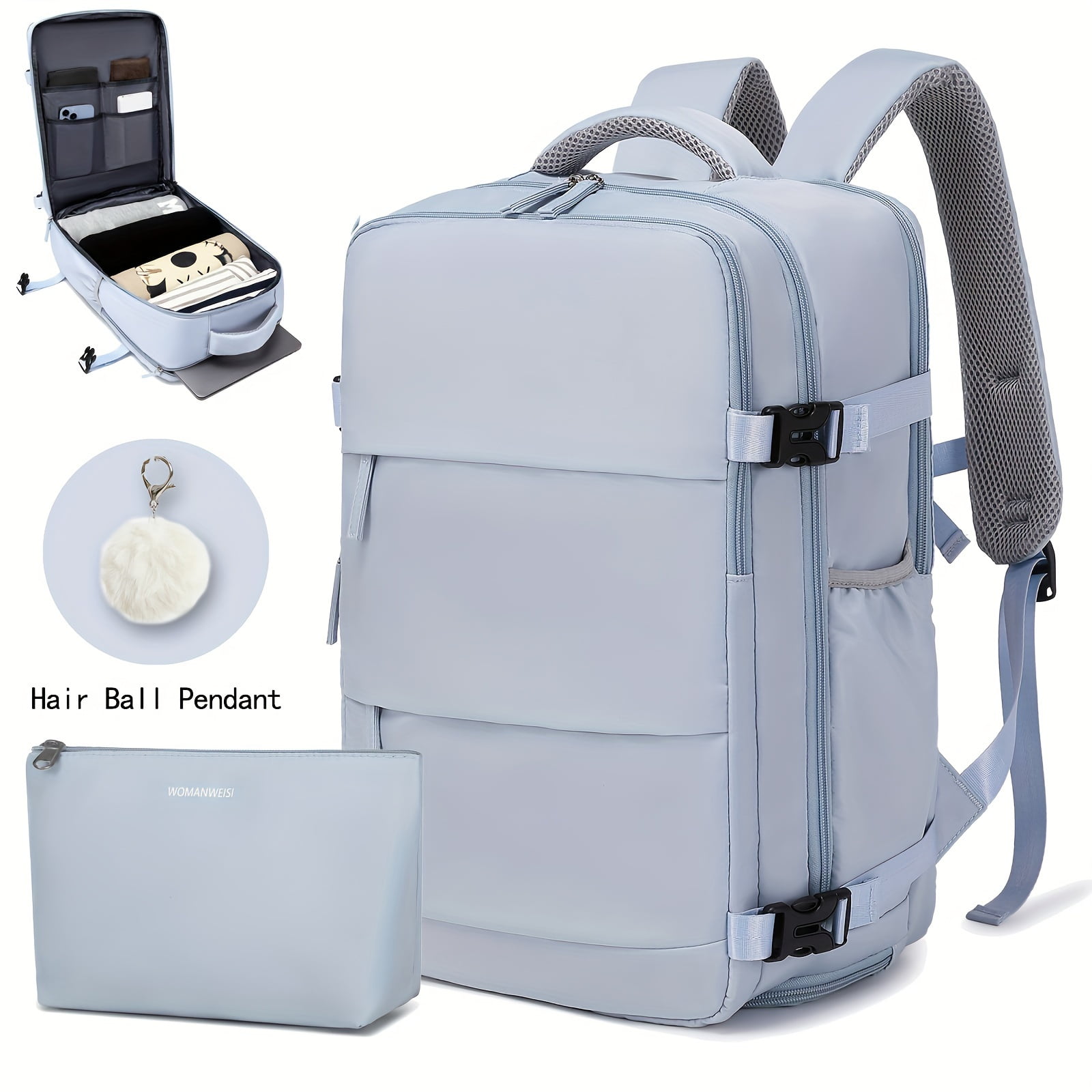 Travel Backpack with Shoe Compartment and Charging Port Lightweight