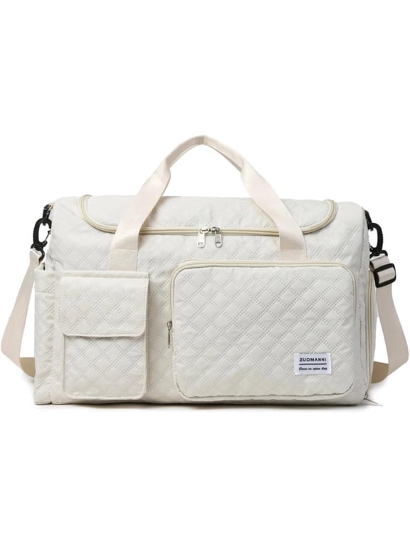 Travel Bag, Duffle Bag, Multi-Functional Sports Bag, Large Capacity Travel Tote, Waterproof & Lightweight with Shoe Compartment Dry/Wet Separation Design Ideal for Towels, Clothing