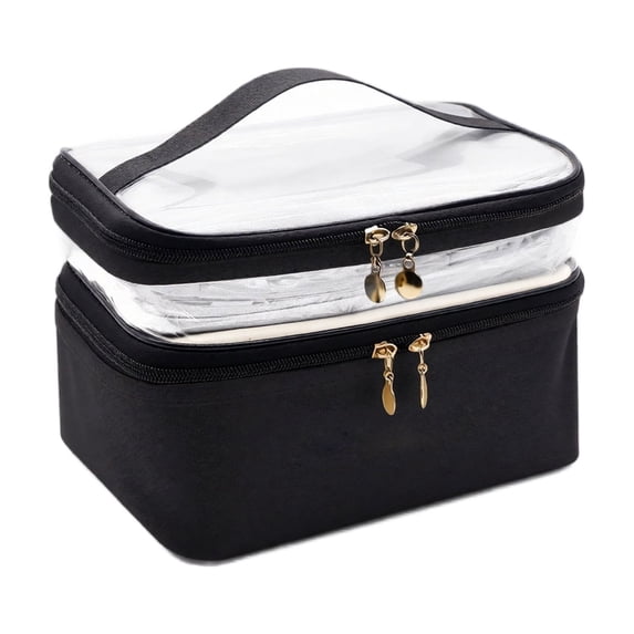 Travel Bag Organizer | Waterproof Storage Bag Makeup Organizer for Women, Travel Accessories for Trip, Cosmetic Organizer Black
