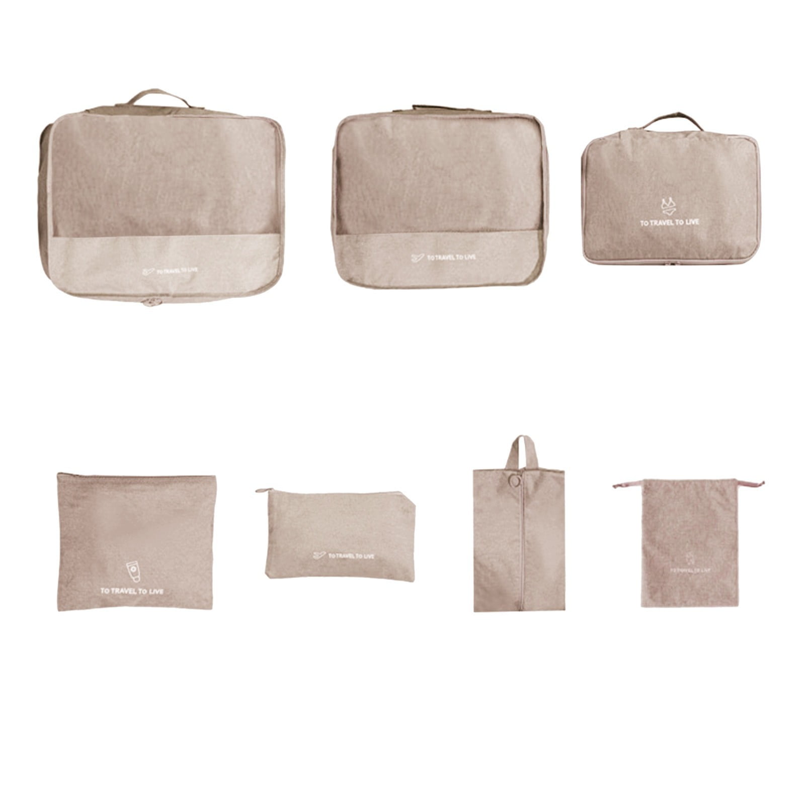 Travel Bag Set Cationic Seven Piece Suitcase Clothes Shoes Toiletries