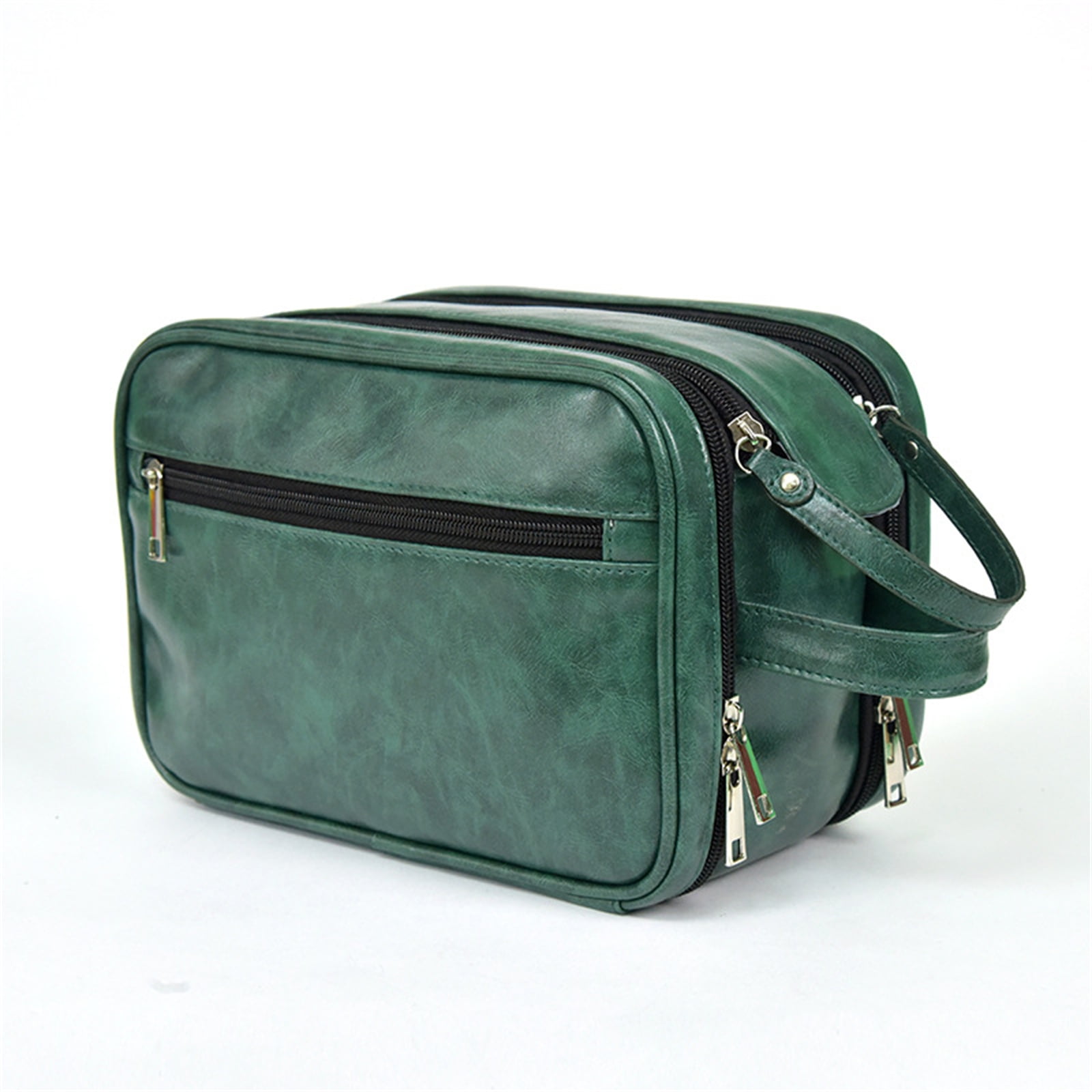 Travel Bag Toiletry, Mens Leather Toiletry Travel Bag With Metal Zipper, Waterproof Interior ...