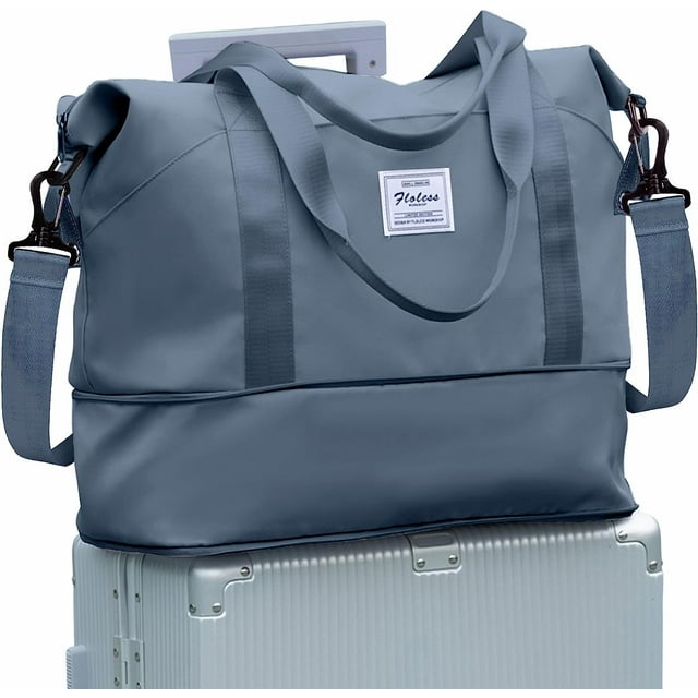 Waterproof Duffel Gym Bag with Trolley Sleeve, Overnight Travel Bag