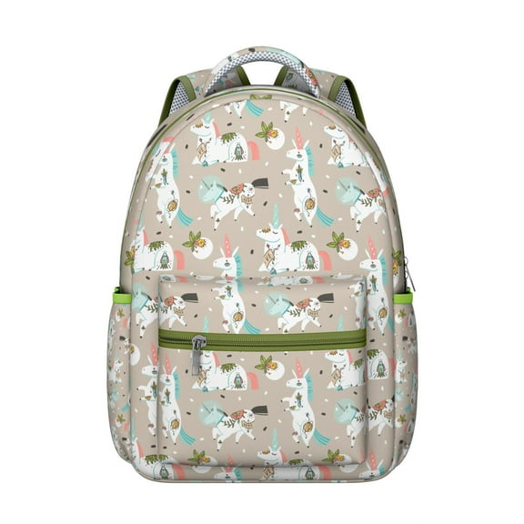 Travel Bag with Pastel Rainbow Unicorn Print Lightweight and Compact School Backpack