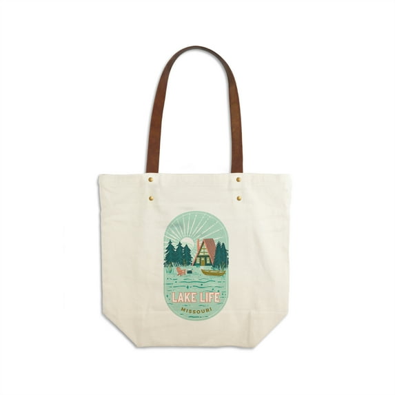 Travel Bags Hannibal, Missouri, Lake Michigan, Lake Life Series, Lake Life, Contour, Unique Art, Zipper Tote or Go Bag, Organic Cotton