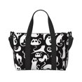 Travel Bags for Women Men Abstract Cute Cat White Duffle Bag for