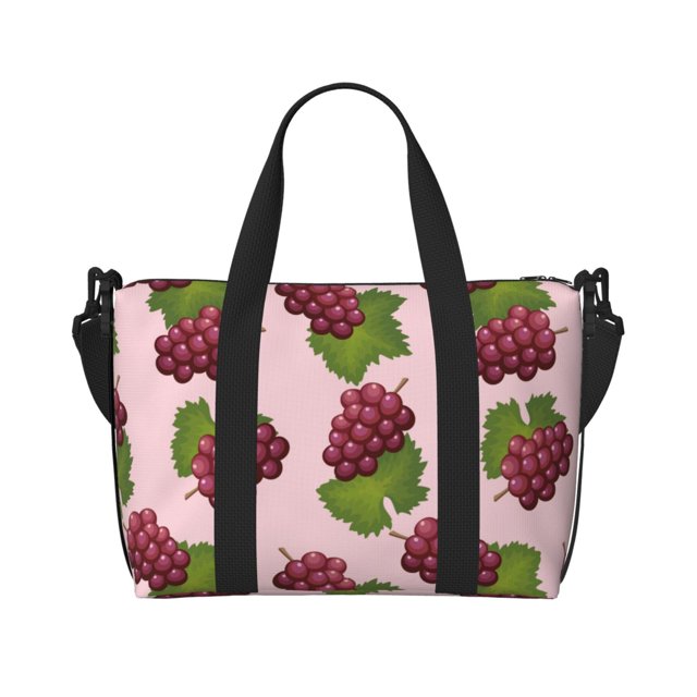 Travel Bags for Women Men Cute Grape Purple Green Duffle Bag for