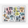 thumbnail image 1 of Travel Bath Mat, Travel Europe Themed Landmark Silhouettes and Colorful Maps Print, Plush Bathroom Decor Mat with Non Slip Backing, 29.5" X 17.5", Purpleblue Multicolor, by Ambesonne, 1 of 2