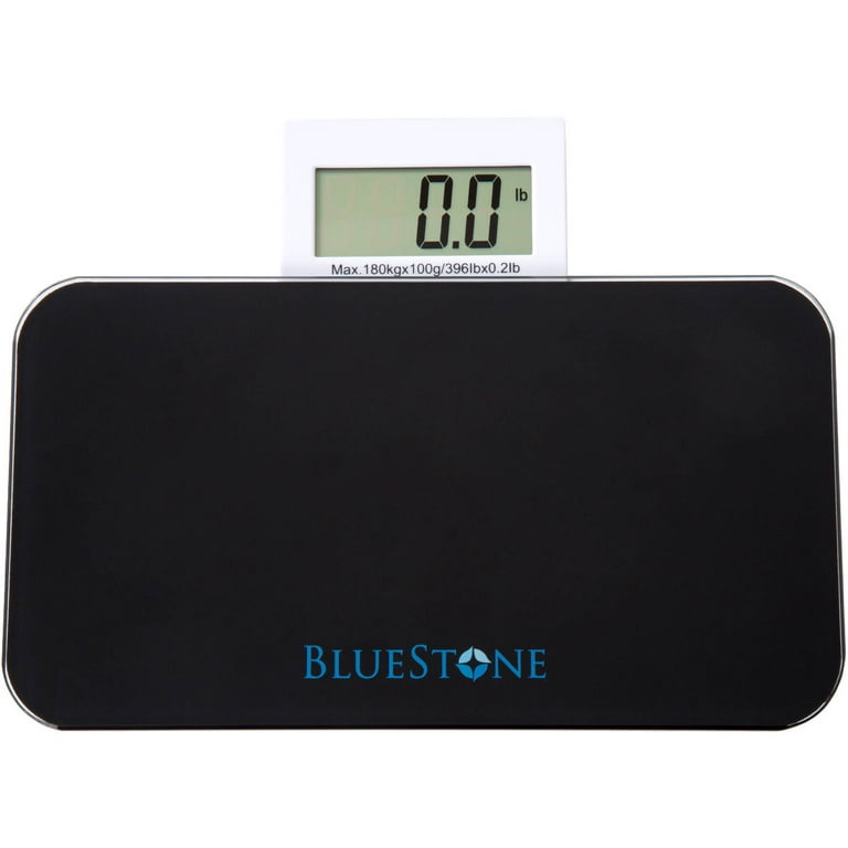 Travel Bathroom Digital Body Scale With Pop Out Display ? Tempered Glass  Electronic LCD Screen, Battery Powered, LBs and Kilos by Bluestone 