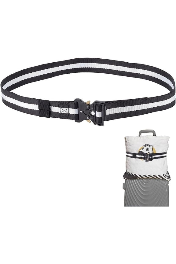 Travel Belt for Luggage Adjustable Luggage Strap Nylon Travel Packing Belt Striped Canvas Luggage Cases Ratchet Ties for Securing Carry-on Bag Travel Airport and Boarding Luggage Straps