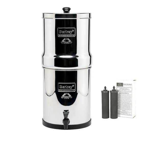 Travel Berkey Stainless Steel Water Filtration System with 2 Black Filters