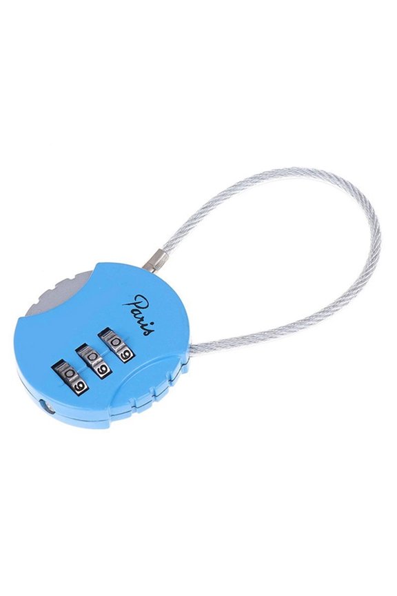 Travel & Bike Combination Lock – Wire Rope Spherical Padlock for Luggage, Suitcase, Security