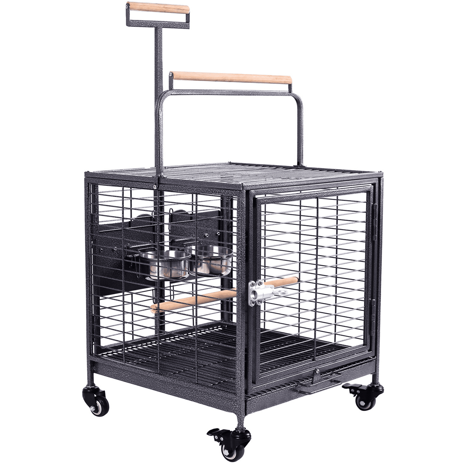 Travel Bird Cage, Easy to wheel or carry. castor wheels included