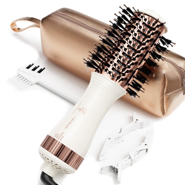 Travel Blow Dryer Brush in one, Dual Voltage Mini Hot Air Brush, Hair