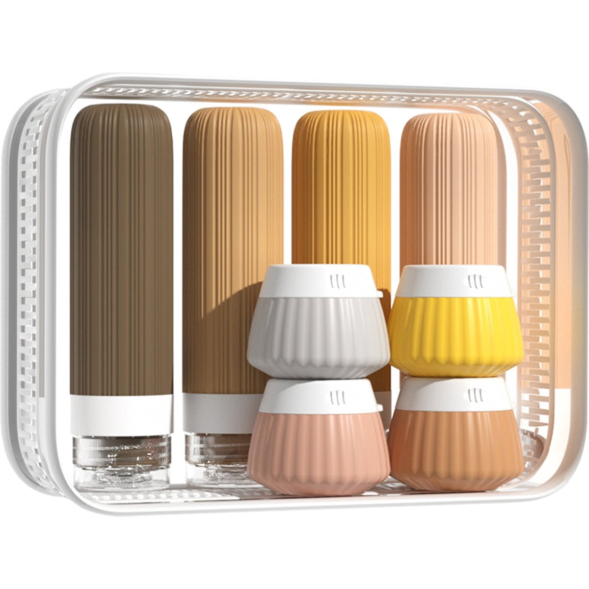 Travel Bottles 8 Pack, Travel Toiletries Containers with Clear Bag, Leak Proof Silicone Squeezable Essentials Jars