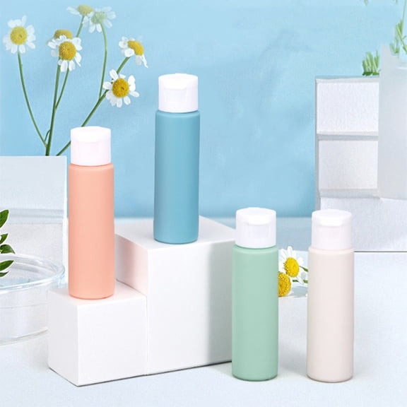 Travel Bottles Leak Proof Refillable Containers, Flip Cap Squeeze Tubes for Shampoo Lotion Cosmetics, Wide Mouth Silicone Material Toiletry Organizer for Airplane Gym Travel, Topliu