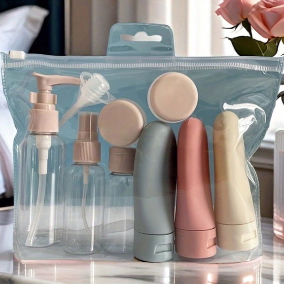 Travel Bottles Set 11 Piece Leak Proof Portable Empty Cosmetic Containers For Toiletries Liquids Refillable Spray Bottles Travel Empty Bottle Set [Upgraded Travel 11-Piece Set]