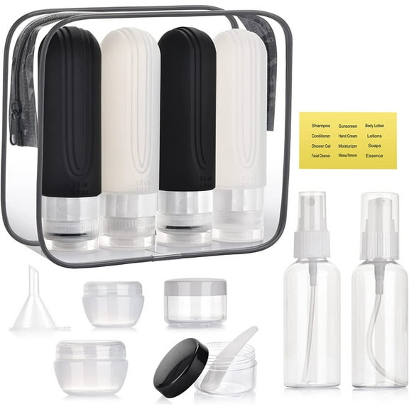 Travel Bottles Set, TSA Approved Travel Size Containers for Toiletries, Leak Proof Travel Accessories Set for Shampoo Conditioner Lotion with Toiletry Bag-14pcs