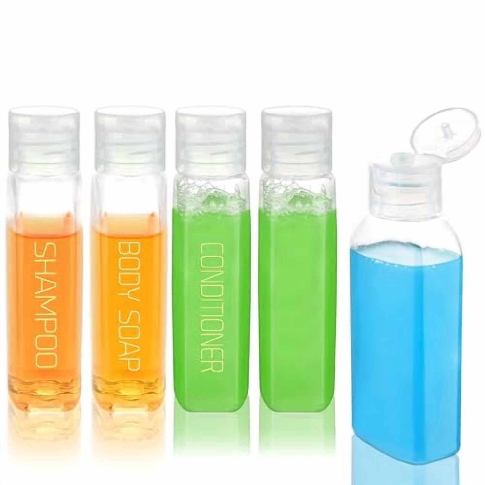 Travel Bottles for Toiletries Plastic Squeeze Bottles 5pcs 2 oz TSA Approved Travel Size Containers Refillable Cosmetic Containers Kit Leak proof Shampoo Conditioner Travel Essentials
