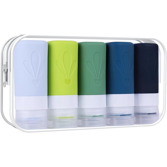 Travel Bottles for Toiletries, TSA Approved 2oz Travel Size Toiletries, Leak Proof Squeezable Tubes Travel Essentials for Shampoo Conditioner Lotion Soap