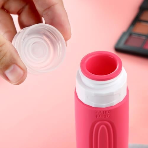 Travel Bottles for Toiletries, Tsa Approved 3oz Travel Size Containers BPA Free Leak Proof Refillable Liquid Silicone Squeezable Travel Accessories for Shampoo Conditioner Lotion (4 Pack)