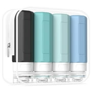 Travel Bottles for Toiletries, Tsa Approved 3oz Travel Size Containers, Leak Proof Silicone Travel Containers for Toiletries, BPA Free Refillable Travel Accessories for Shampoo Conditioner Gray