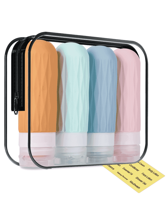 Travel Bottles for Toiletries, TSA Approved Travel Size Containers, 3oz Silicone Squeezable Bottles, BPA Free, Leakproof Travel Toiletries Bottles for Shampoo, Conditioner (Colorful)