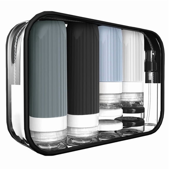 Travel Bottles for Toiletries,Silicone Containers Kit,Airplane Essentials Toiletry Bag,Leak Proof Refillable Accessories